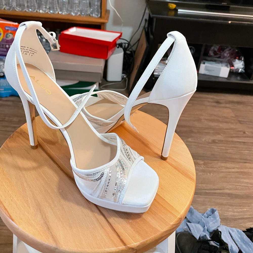 White Aldo Heels